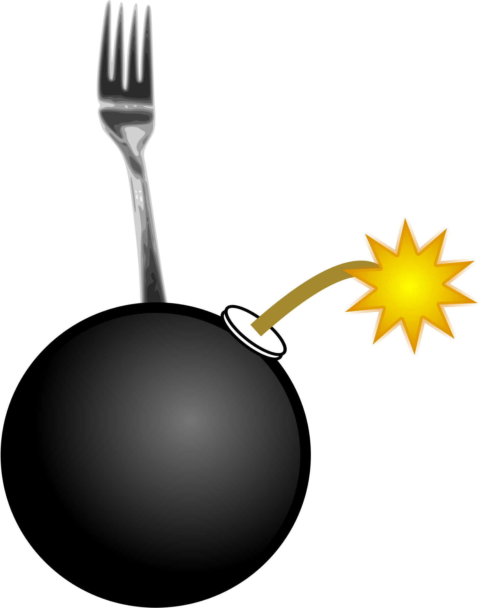 Fork With Spaghetti Svg Vector File, Vector Clip Art - Fork Bomb (1697x2400)