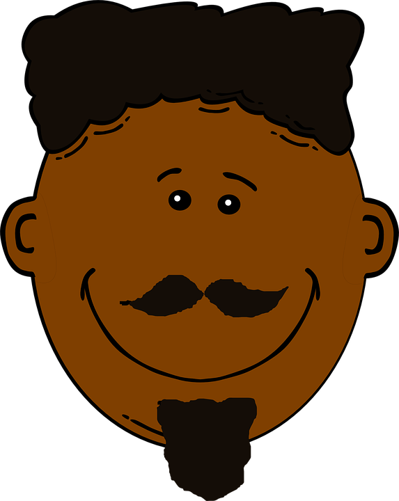 Black Hair Clipart Man Face - Clipart African American Hair (573x720)