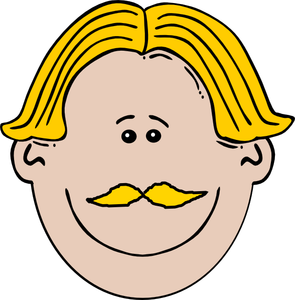 Blond Man With Mustache Clip Art At Clker - Clipart Man With Mustache (588x598)