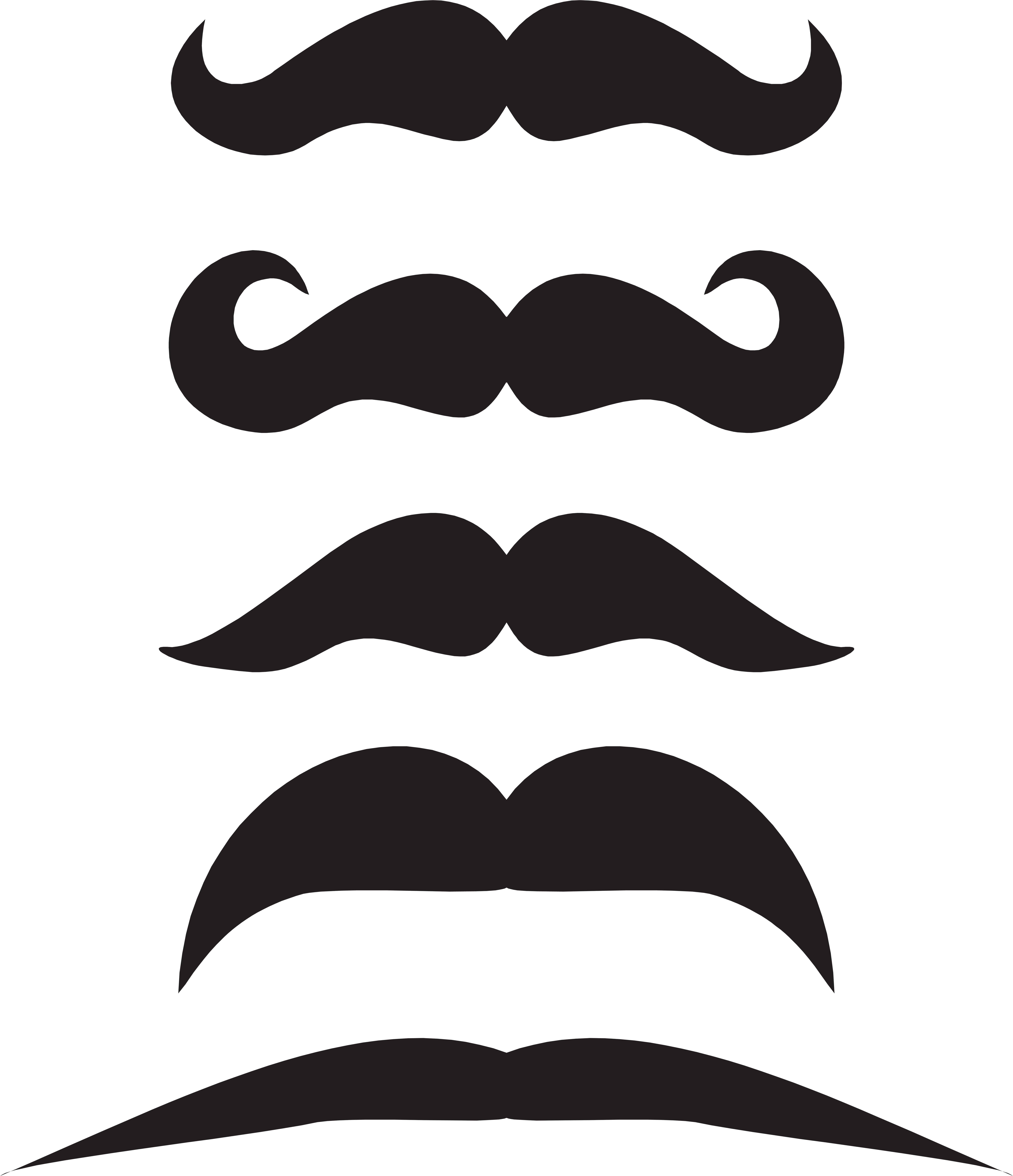 Five Mustache Clipart - Five Mustache Clipart (6894x8000)