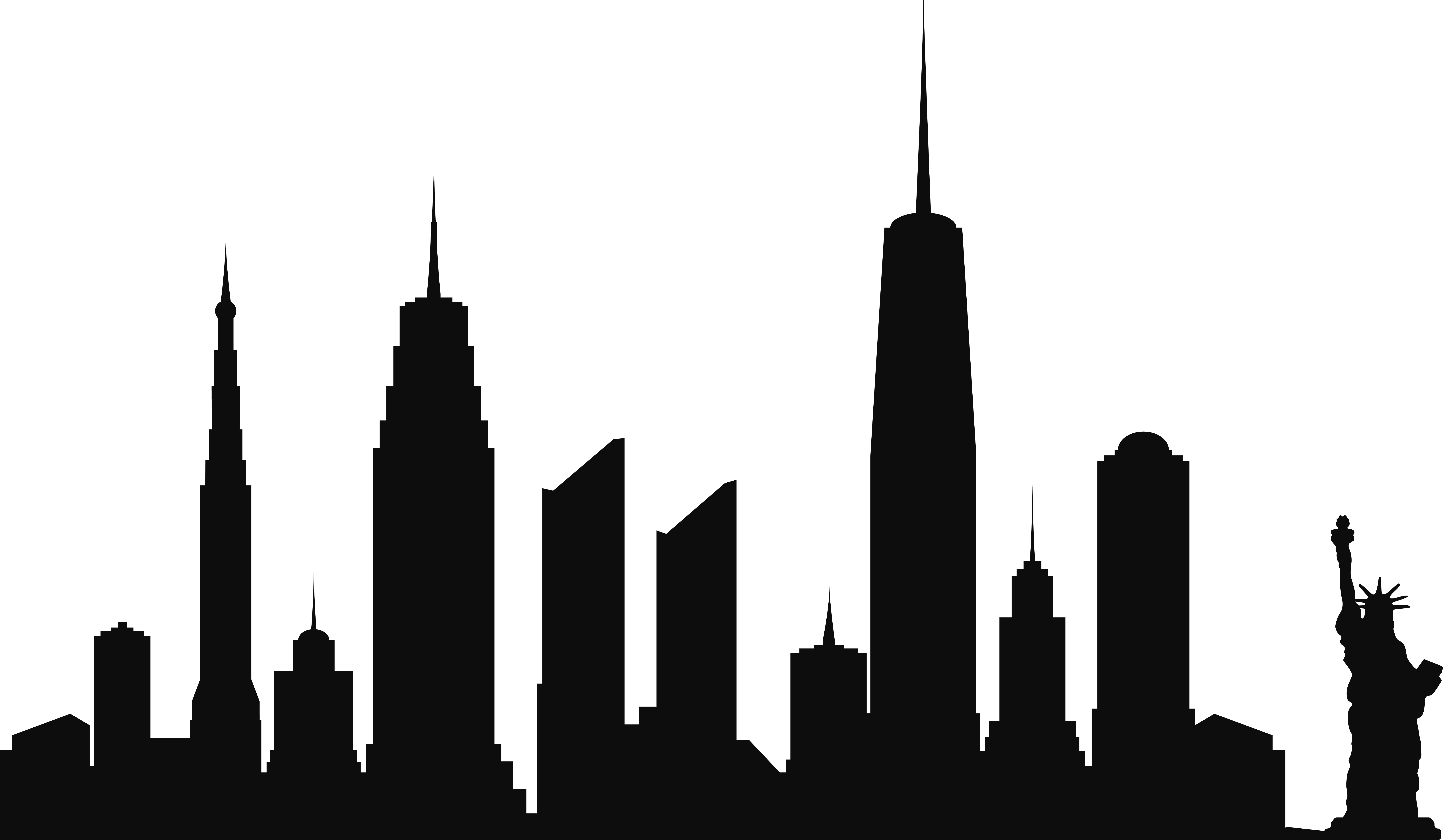 New York City Skyline Silhouette Png Clip Artu200b - Mustache Silhouette (8000x4631)