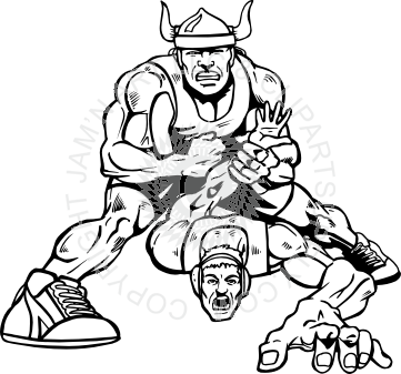 Viking Clipart Wrestling - Viking Wrestler Clipart (361x337)