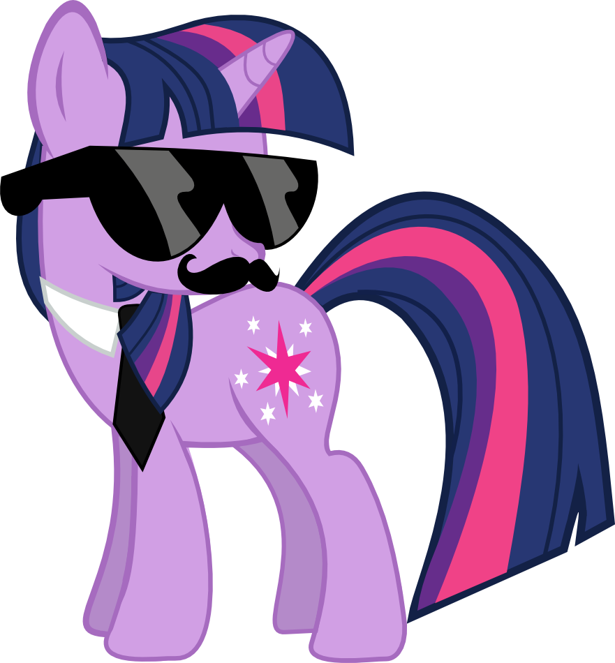 201485 Artist L0gun Moustache Necktie Safe Sunglasses - Twilight Sparkle Png (881x950)