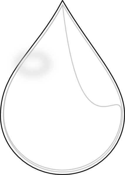 Black And White Raindrop - White Water Drop Png (426x598)