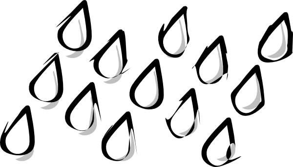 Bookshelf Clipart Black And White - Clip Art Rain Drops (600x342)