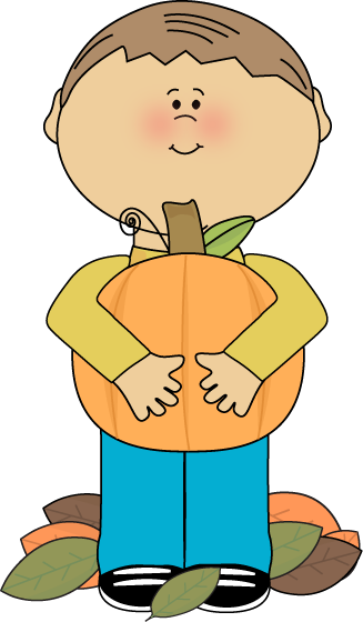 Pumpkin - Clipart - Boy With A Pumpkin (327x560)