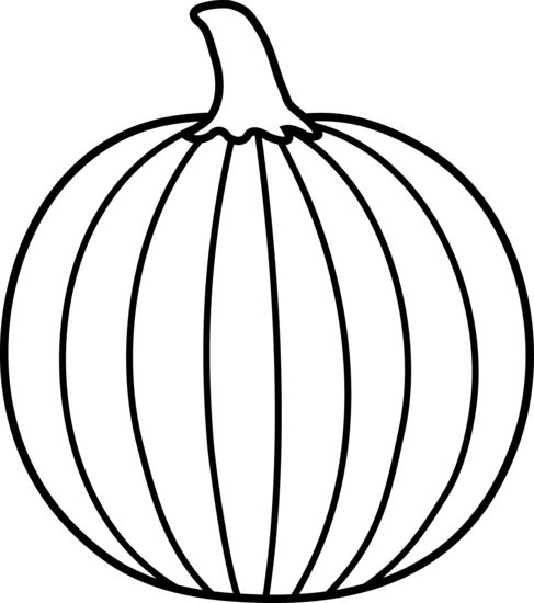 Pumpkin Black And White Pumpkin With Fall Leaves Clipart - Clip Art Black And White (487x550)