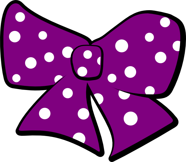 Bow With Polka Dots Clip - Free Bow Clip Art (600x524)