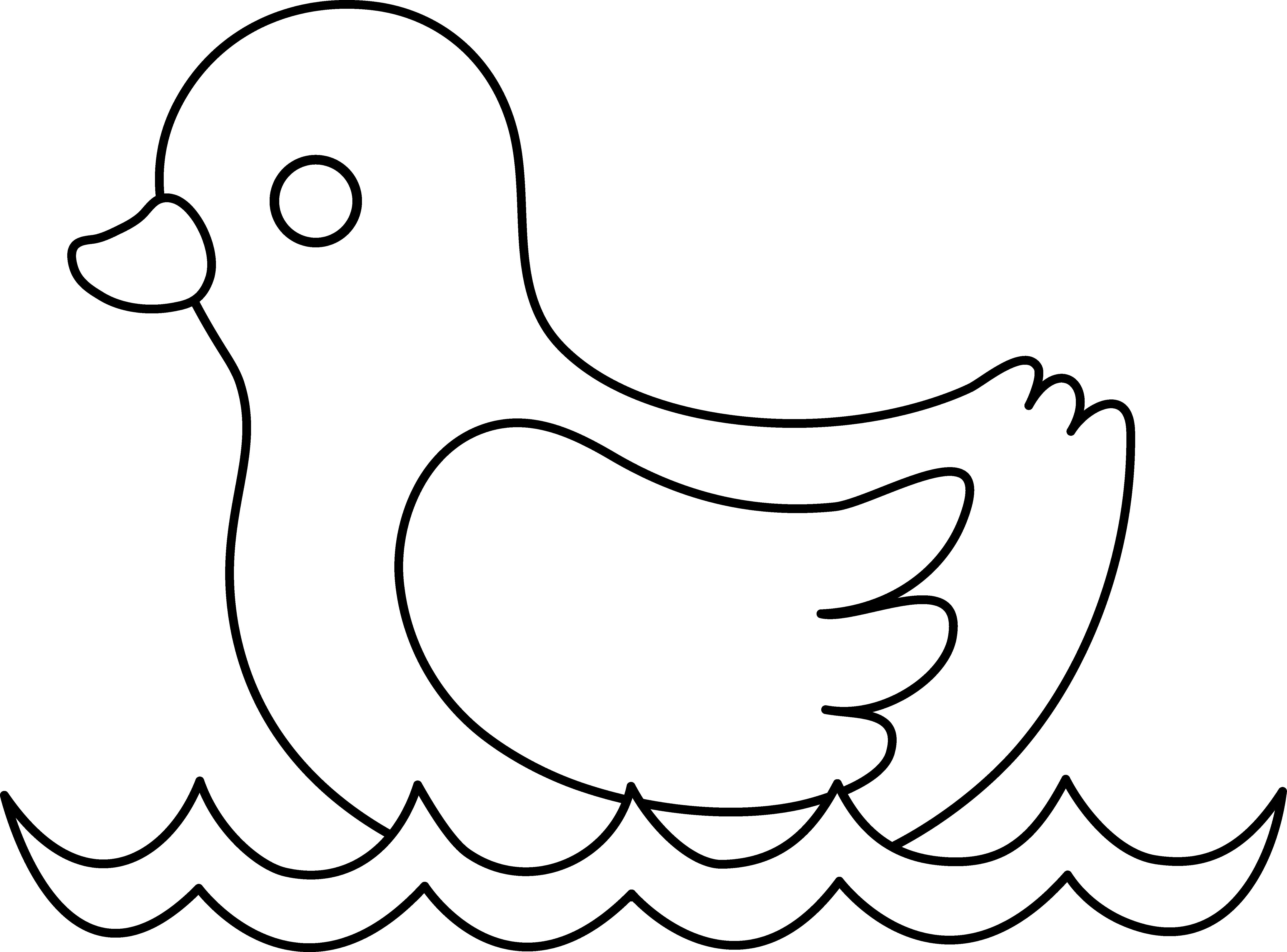 Duck Clipart Baby Toy - Black And White Images For Baby (6162x4557)