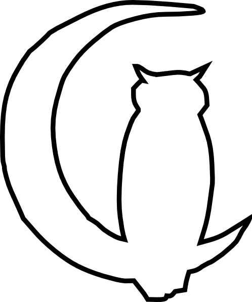 Owl Moon 2 Clip Art - Simple Outline Of An Owl (498x596)