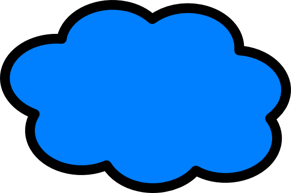 Blue Cloud Outline Clip Art Png - Nube Vector Png (600x398)