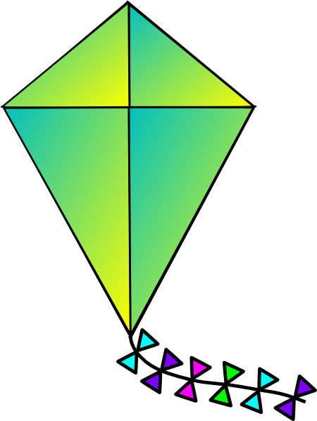 Kite Clip Art At Clker - Kite Clipart (450x598)