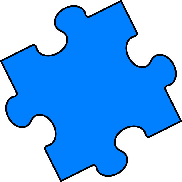 Blue Puzzle Piece Clip Art - Jigsaw Pieces Clip Art (600x600)