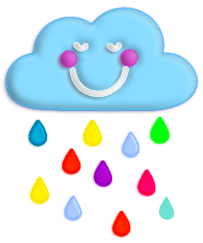 Cute Happy Cloud With Colorful Raindrops By Mrstripp - Cute Happy Cloud With Colorful Raindrops By Mrstripp (375x360)