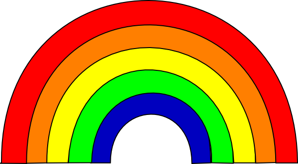 Black And White Rainbow Clipart - Small Rainbow Clipart (600x331)