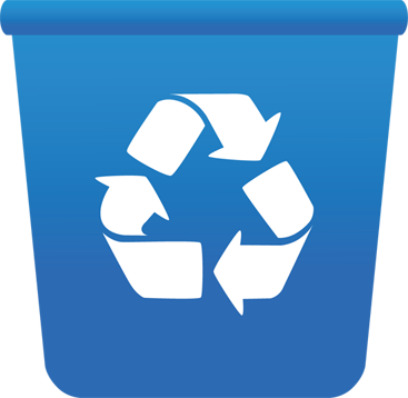 Raindrop - Blue Recycle Bin Png (367x358)