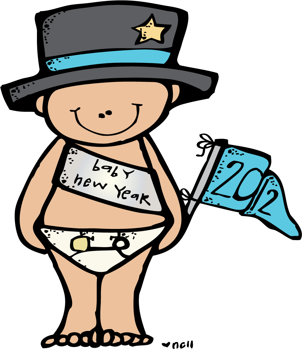Baby New Year Clip Art - Melonheadz Happy New Year (1049x1200)