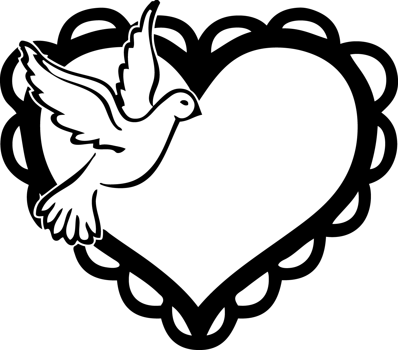 White Dove Clipart Heart - Heart And Dove Clip Art (1366x1201)