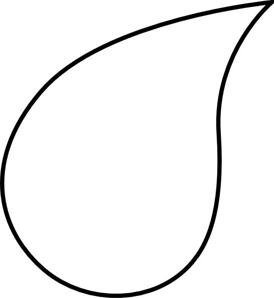 Teardrop Outline Transparent Fill Thick Clip Art At - Line Art (546x594)