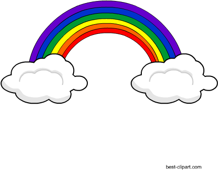 Clouds With Rainbow Free Png Clip Art Image - Clip Art (450x450)