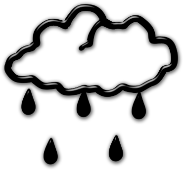 Rain Cloud Shape With A Few Raindrops Icon - Weather Icon Wood (420x420)