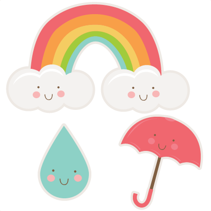 Happy Spring Set Svg Cutting Files Rainbow Svg Cut - Tag Arco Iris Chuva De Benção (432x432)