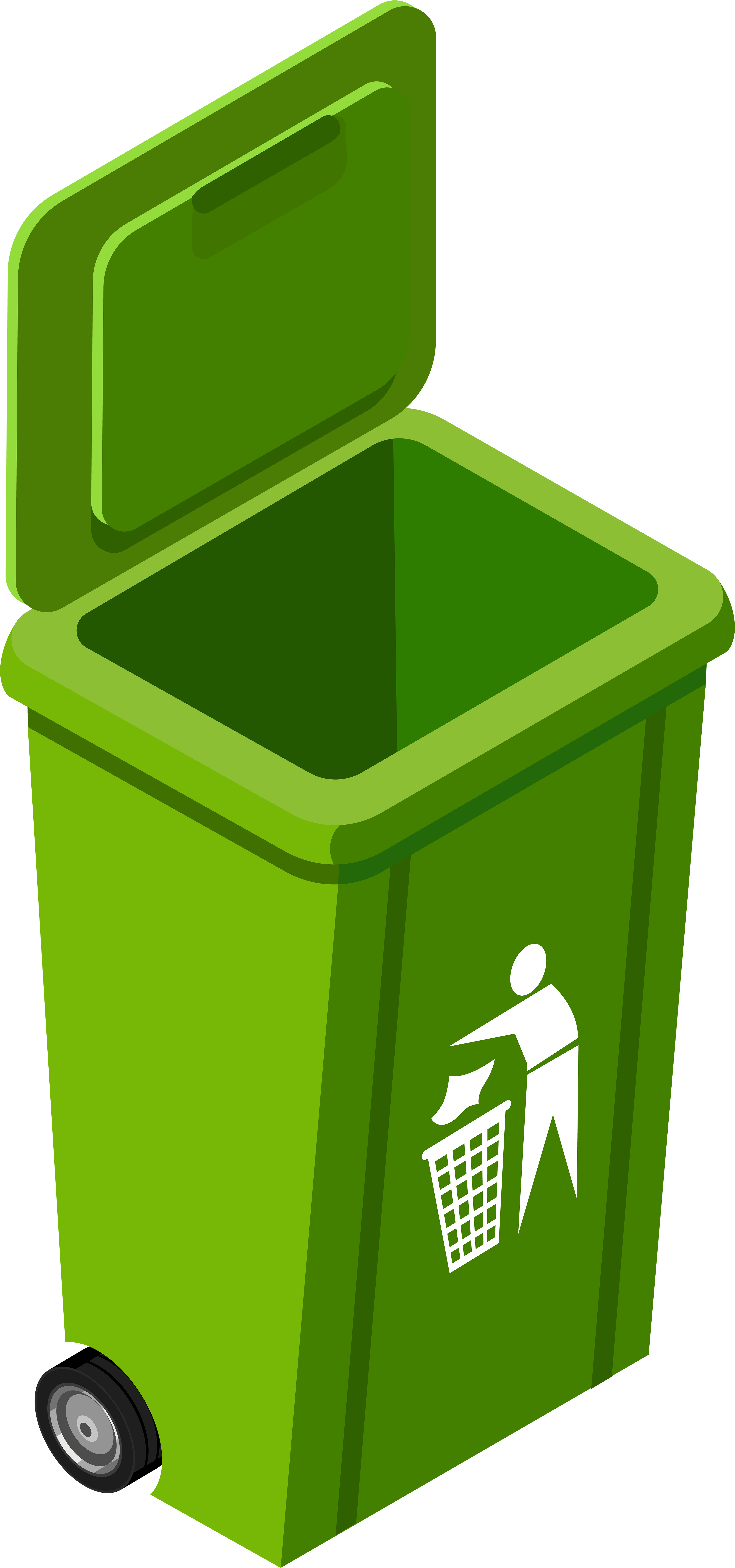 Green Trash Can Png Clip Art Image - Trash Can Clip Art (3810x8000)