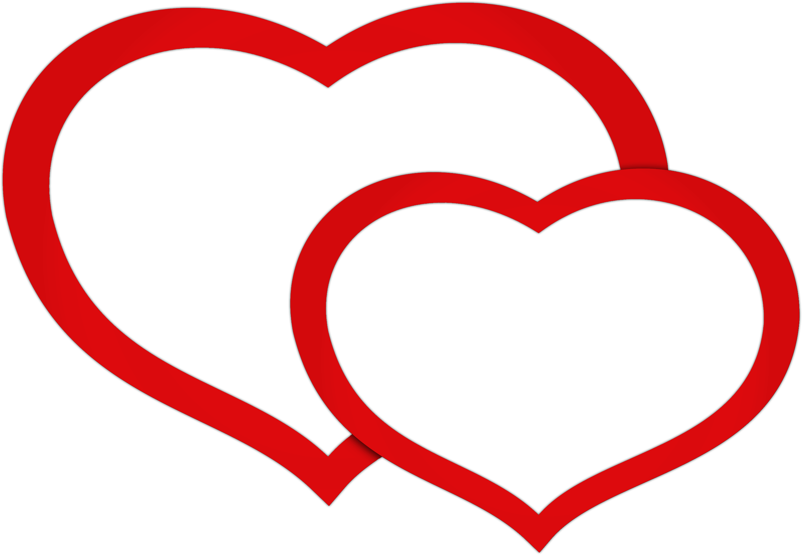 Double Heart Clip Art - Double Hearts Transparent (2808x1993)