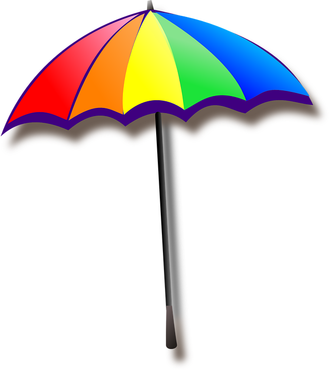 Free Vector Graphic - Rainbow Umbrella Clip Art (642x720)