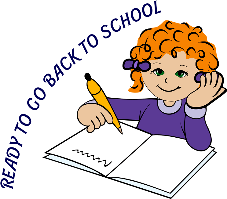 Write Free Clip Art Children Writing Clipart Images - Ready To Go Back To School (750x660)