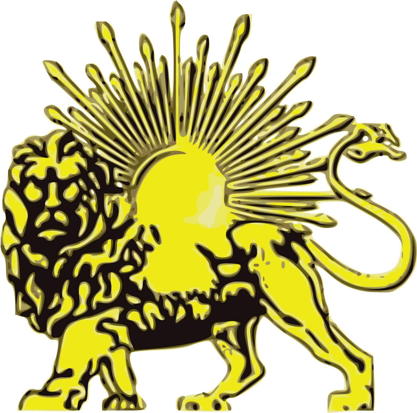 Filelion And Sun Drawing - Lion And Sun Symbol (2000x1866)