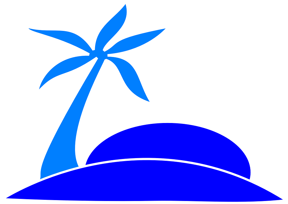 Palm Tree Fronds Island Sun Tropical Beach Travel - Palmeras Y Playa Vector (1280x906)