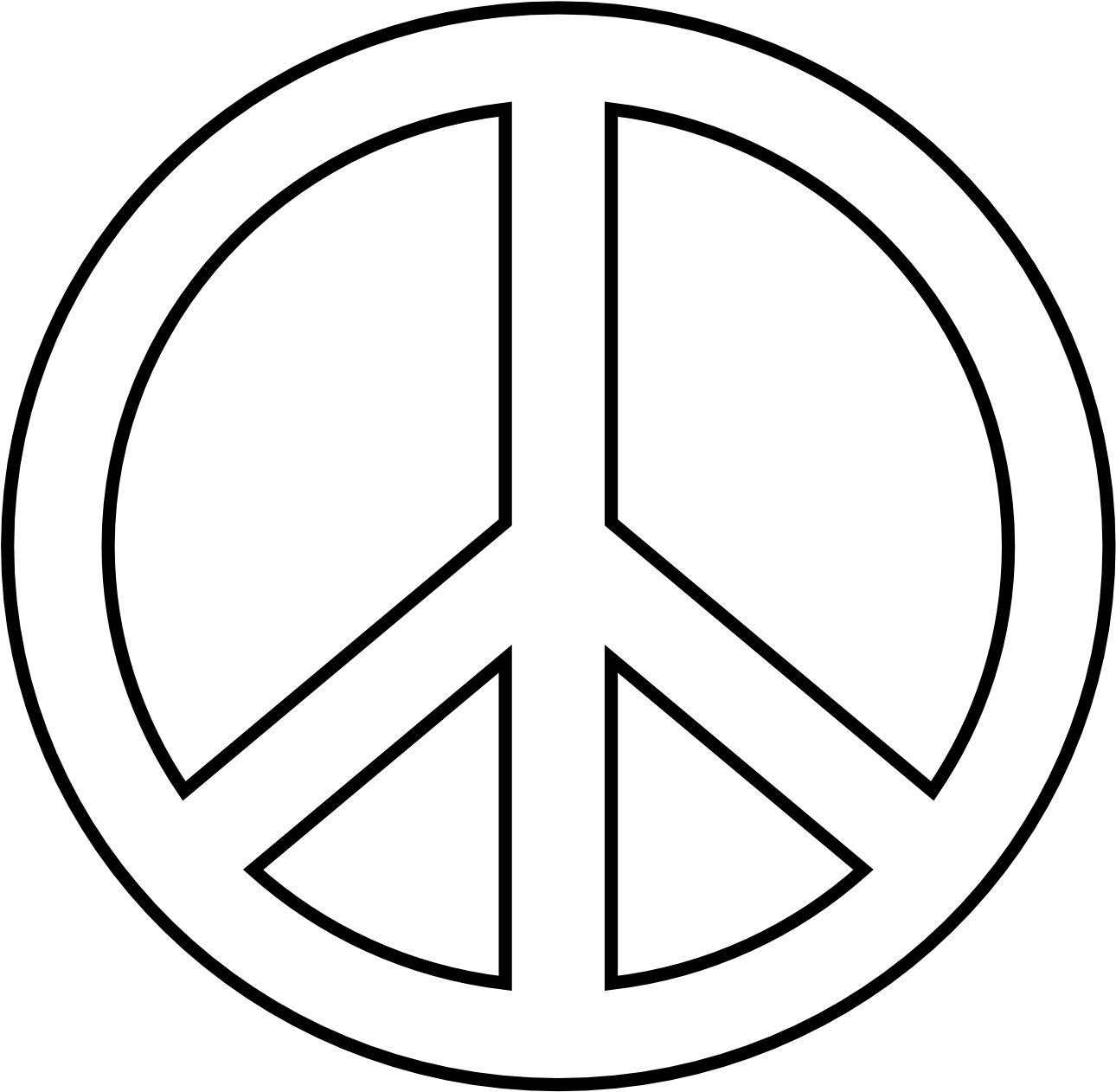 Clip Art Peace Sign Trans Fav Wall Paper - Peace Sign Outline (1331x1319)