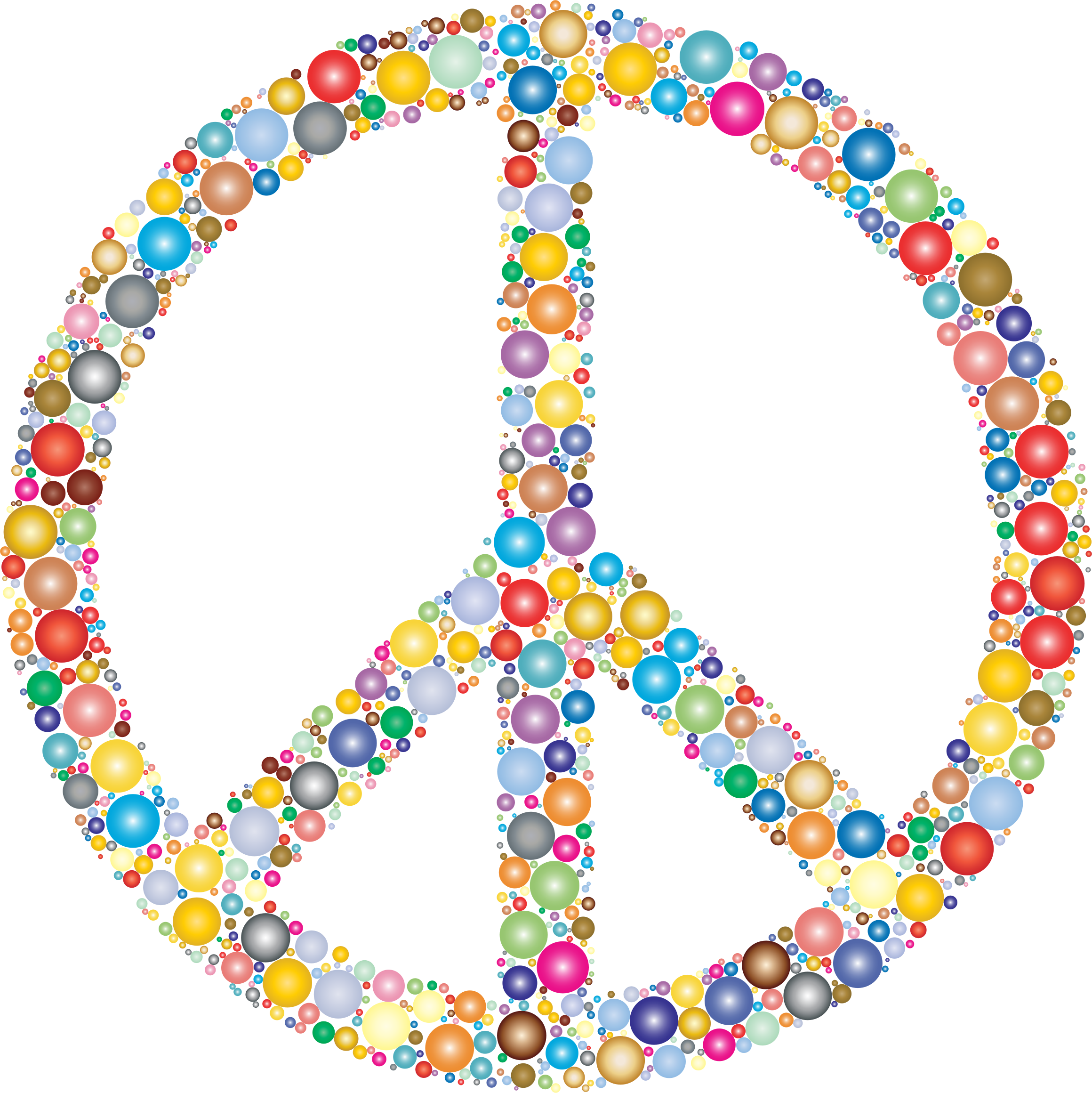 Clipart Colorful Circles Peace Sign - Colorful Peace Sign Clipart (2320x2321)