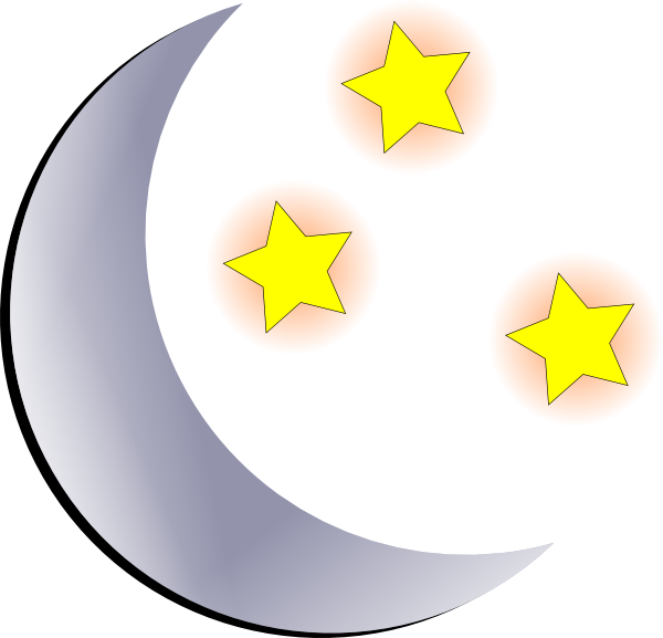 Moon And Stars Clipart (600x577)