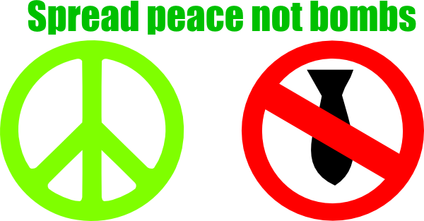 Spread Peace Clip Art - War And Peace Clipart (600x313)