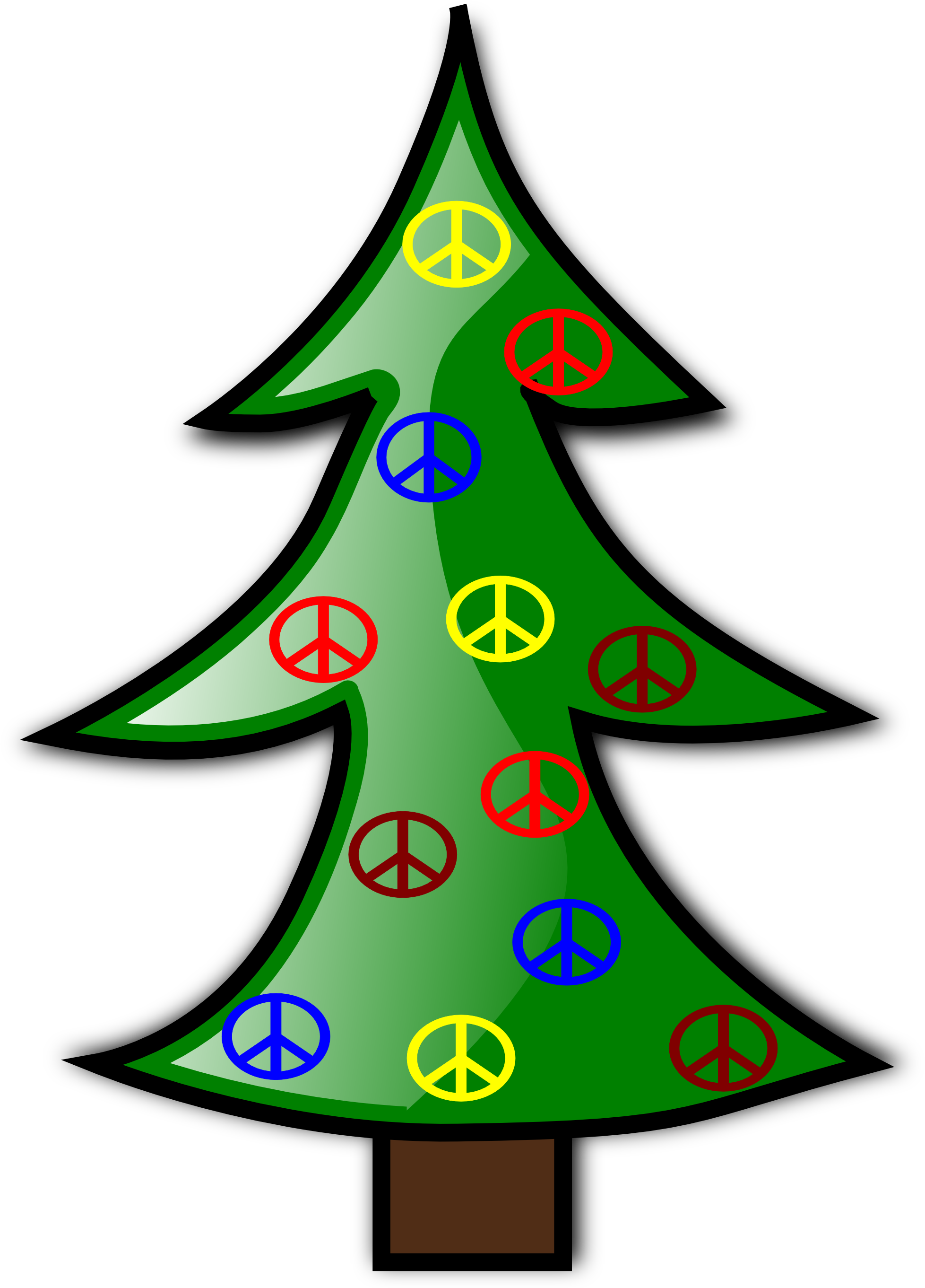 » Clip Art » Tree Christmas Xmas Peace Symbol Sign - Peace On Christmas Green (1979x2726)