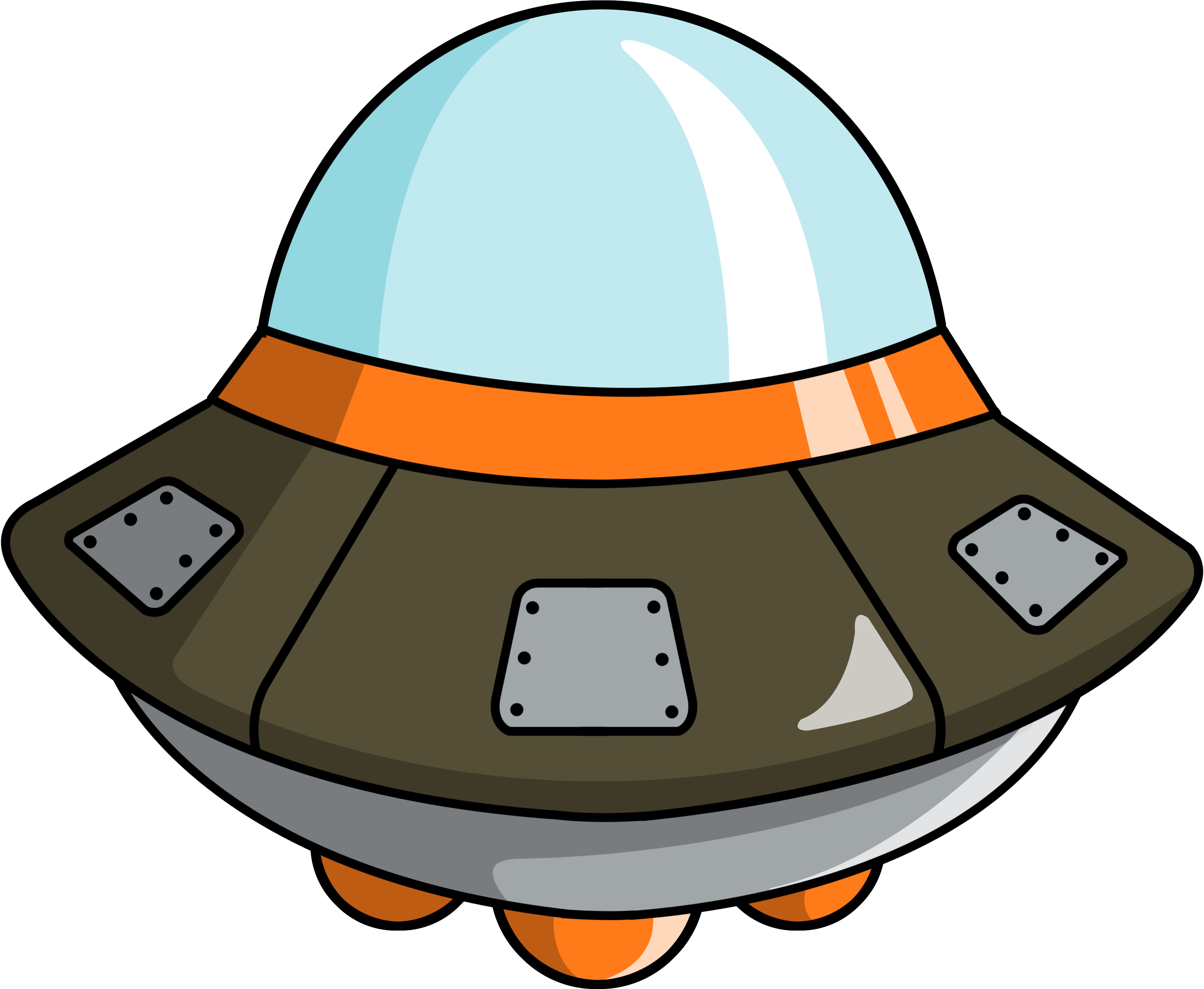 Free To Use Public Domain Space Clip Art - Alien Spaceship Cartoon Png (4000x3000)