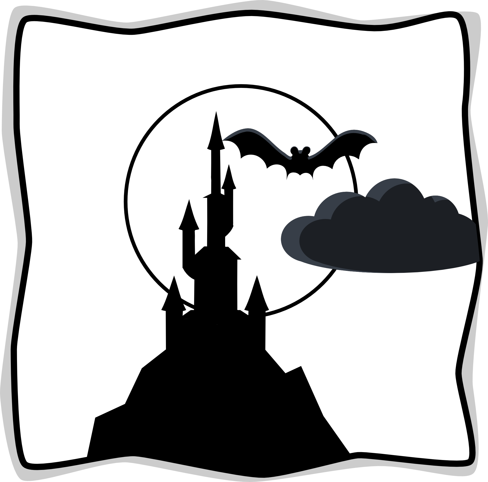 Moon Black And White Full Moon Black And White Free - Spooky Castle Clipart (1979x1952)