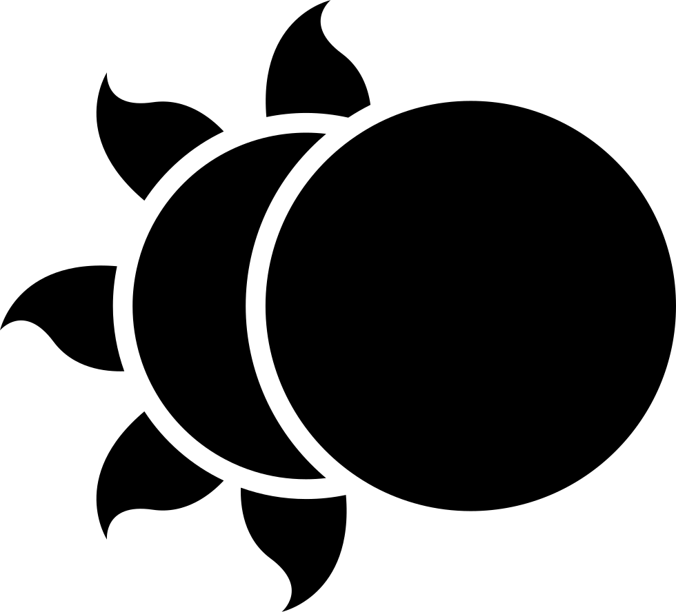 Moon Partially Covering The Sun Svg Png Icon Free Download - Moon And Sun Logo (980x888)