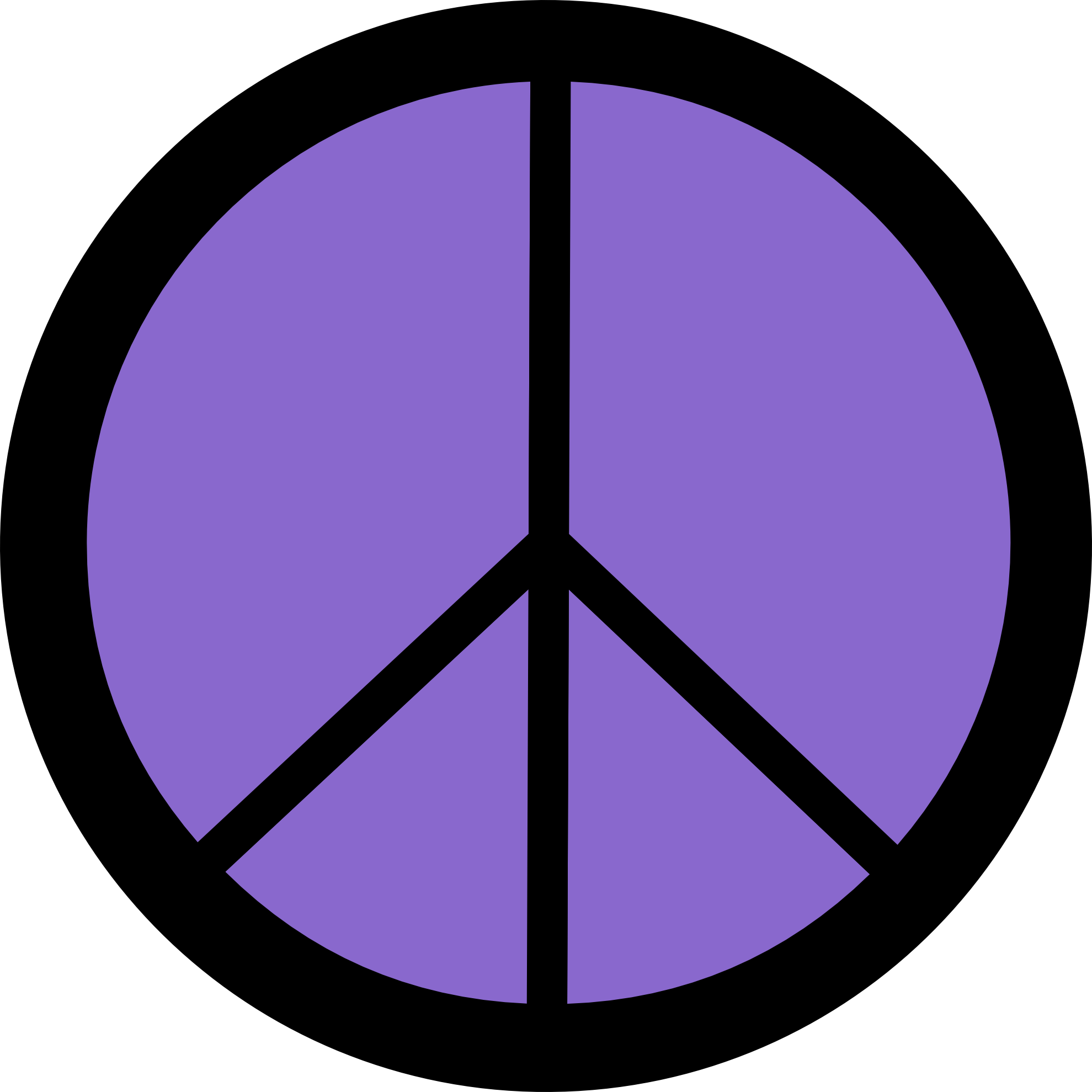 Purple Clipart Peace Sign - Make Love Not War Peace Sign (1979x1979)