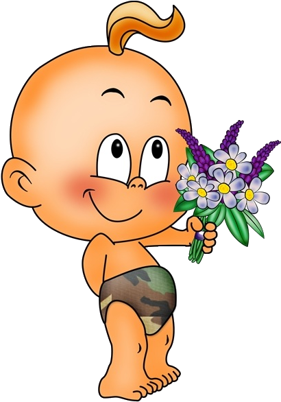 Cute Baby With Flowers Cartoon Clip Art Images Are - Png Cute Cartoon Flowers No Background (600x600)