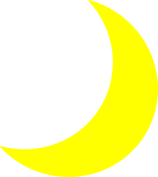 Moon Clip Art - Crescent Moon Yellow (534x599)