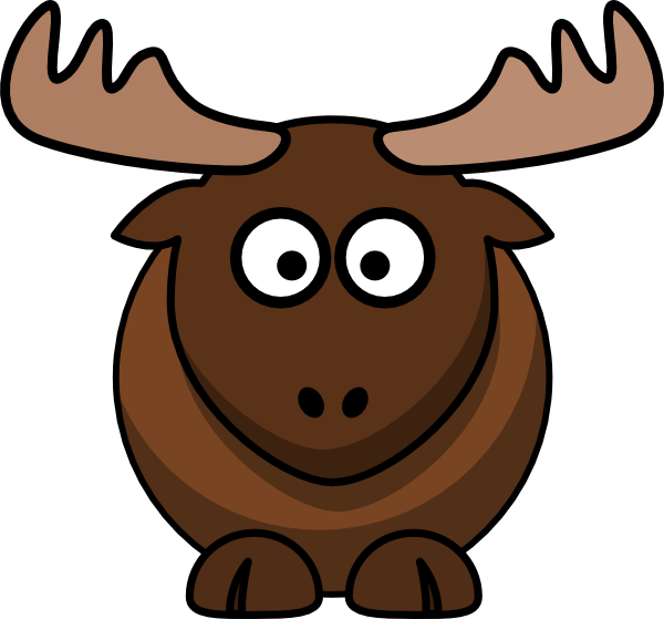 Free Cute Moose Clip Art - Cartoon Moose (600x559)