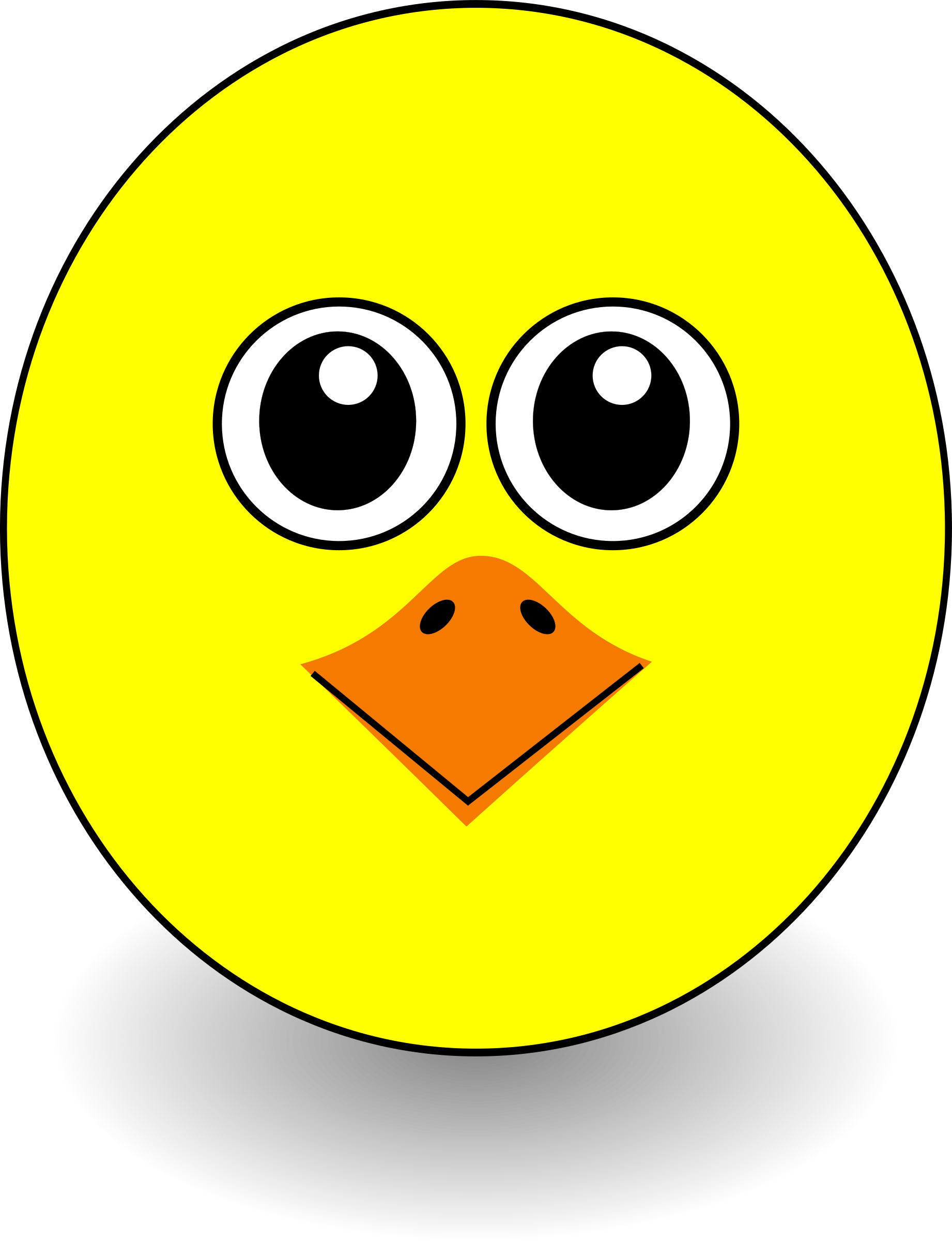 Bird - Face - Clip - Art - Cartoon Chick Face (1842x2400)