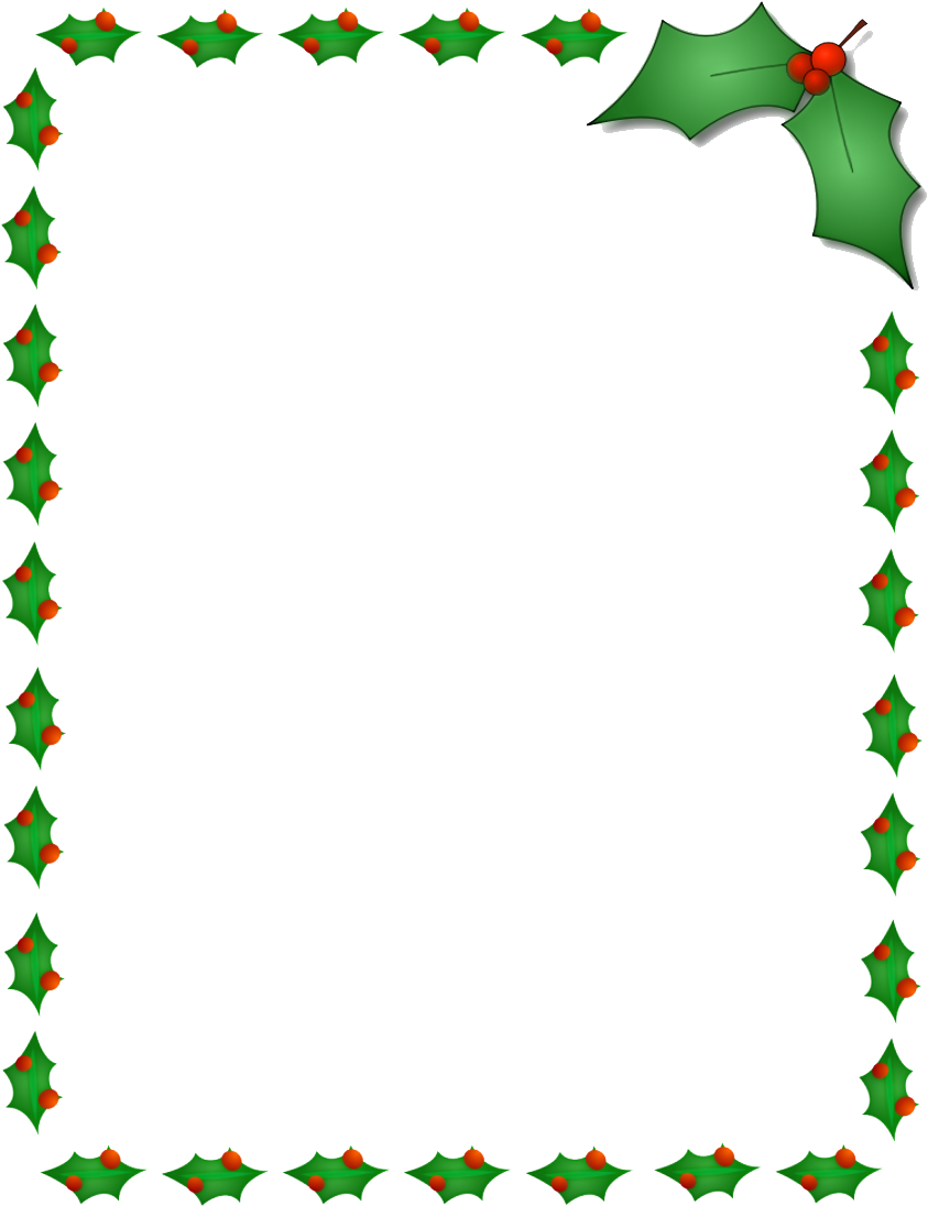 Christmas Border Png Photos - Fire Fighter Christmas Card (850x1100)
