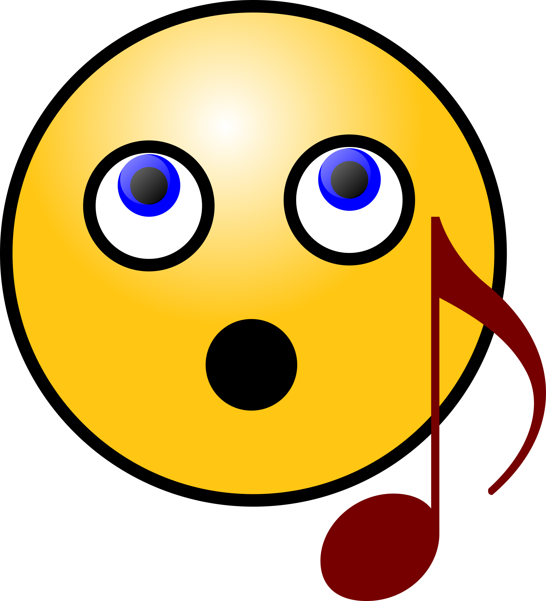 Smiley Face Clip Art Images - Singing Smiley Face (2180x2400)