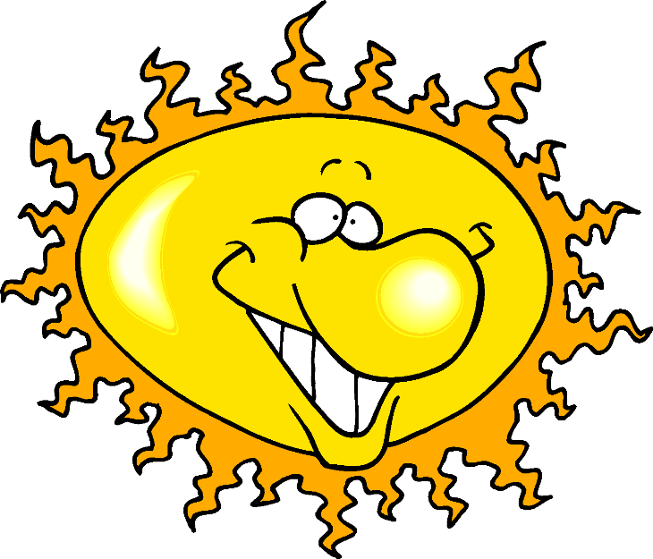 Coffee In A Cup - Funny Cartoon Sun (730x625)