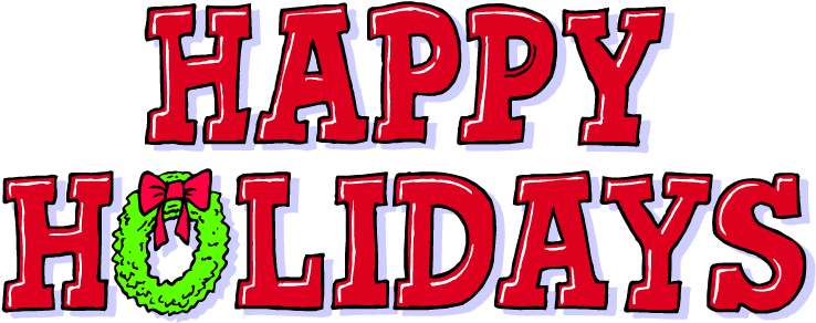 December Holiday Border Clip Art - Happy Holidays Graphic (750x299)