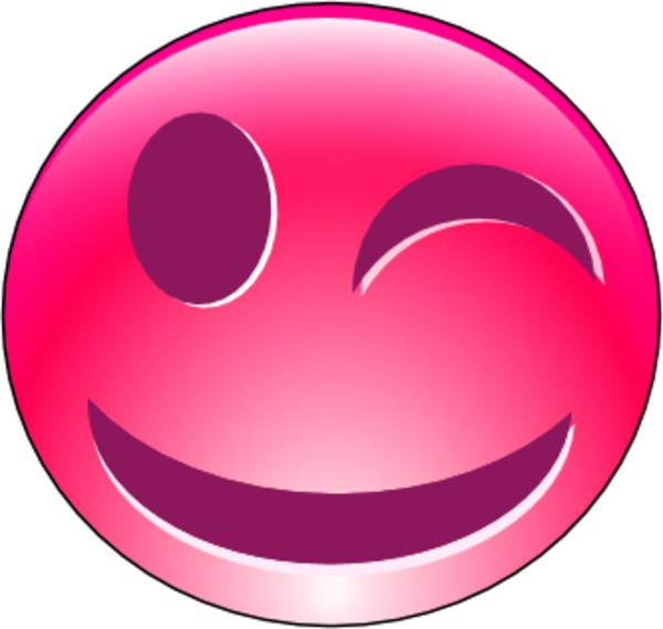 Smiley Face With Closed Eyes Clipart - Pink Happy Faces Clip Art (600x569)